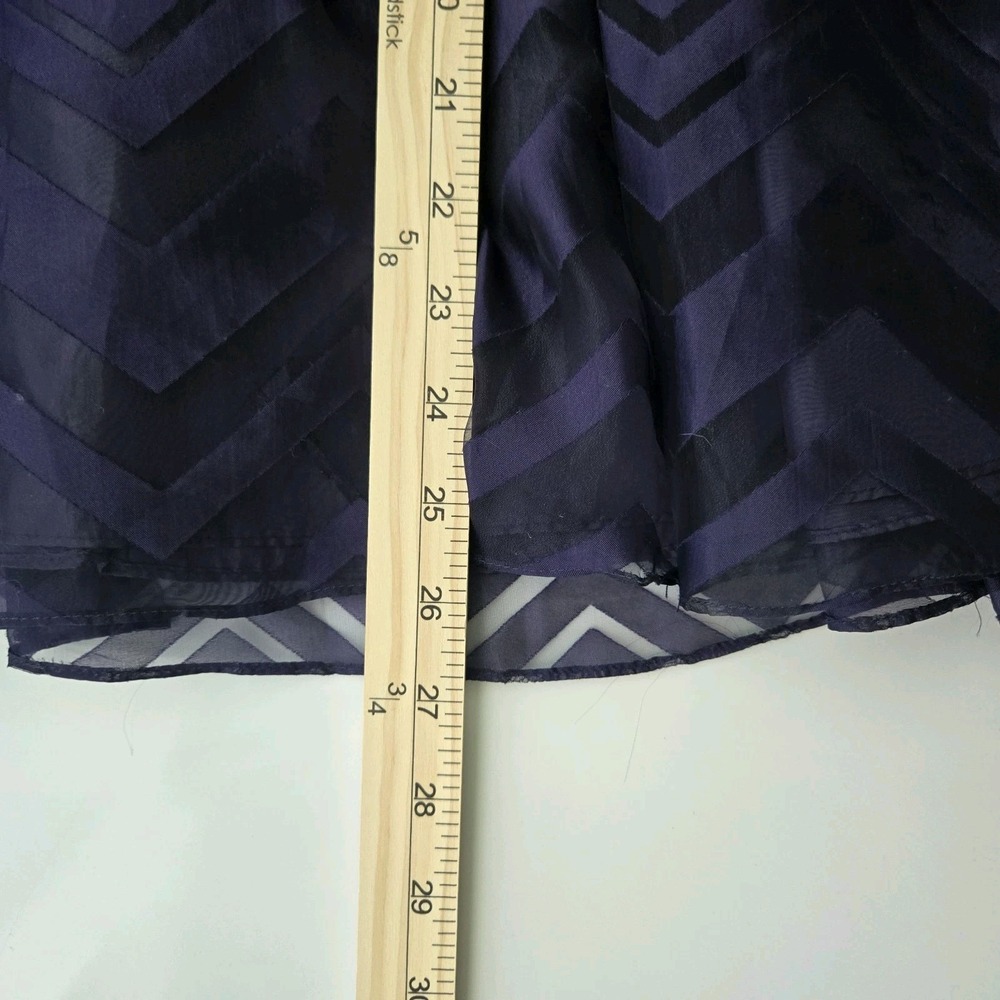 Purple Black Chevron Strapless Mini Dress Sweetheart Y2K Cocktail Party Pleated - Picture 12 of 14